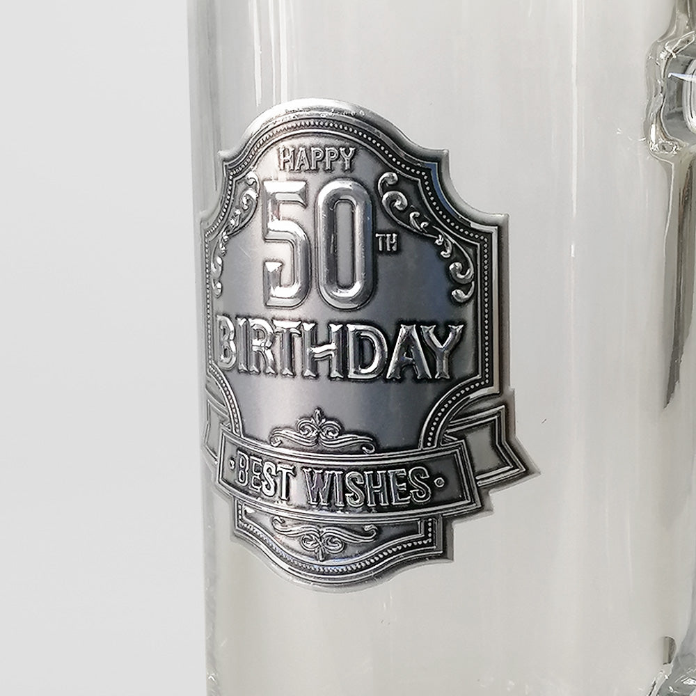 Badged 50th Birthday Stein