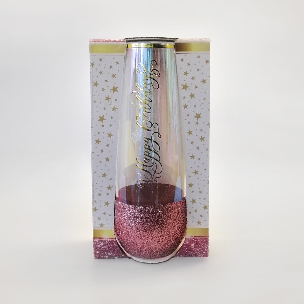 Birthday Glitter Champagne Glass