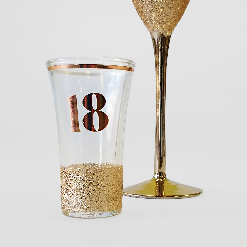 18th Champagne & Shot Glass Set