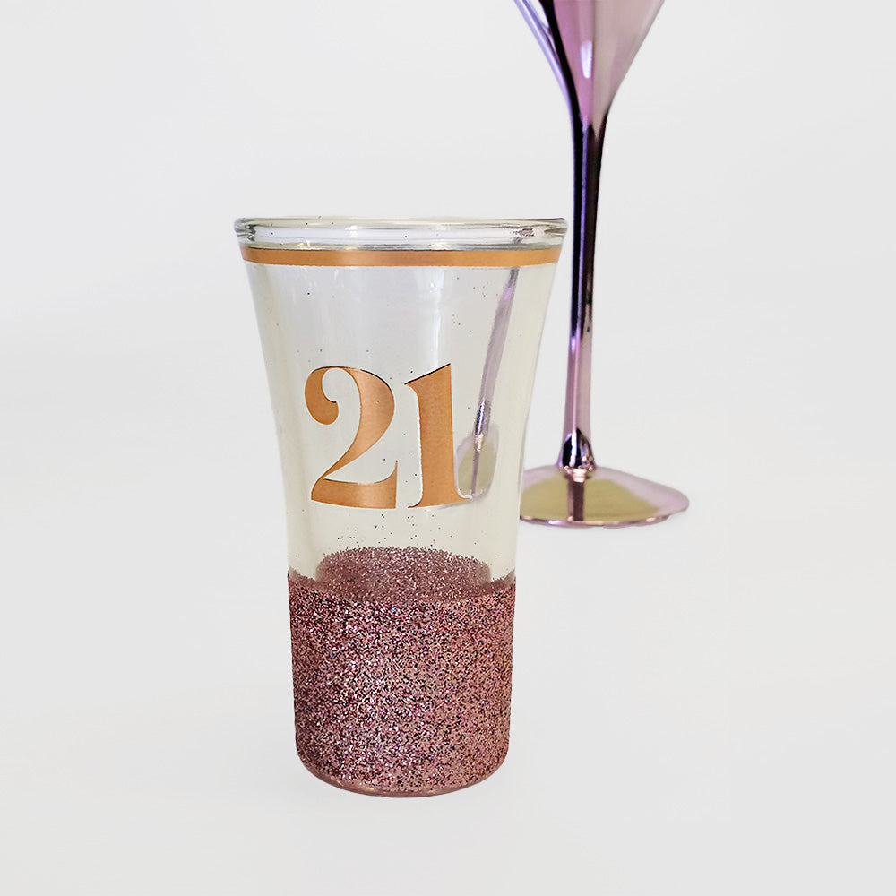 21st Champagne & Shot Glass Set