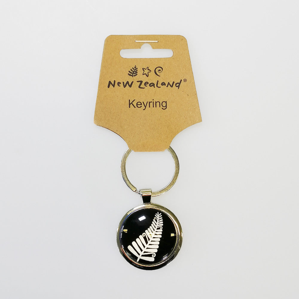 Silver Fern Dome Keyring