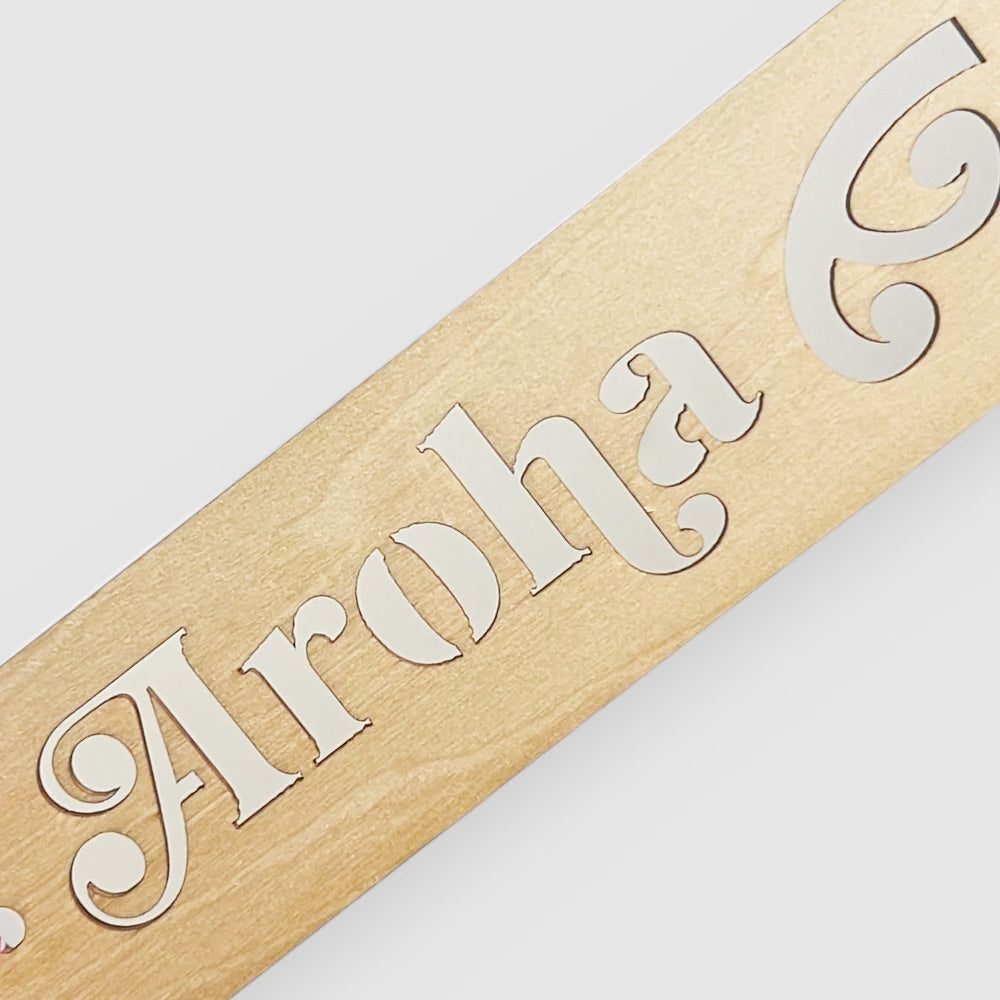 Wooden 'Aroha' Bookmark