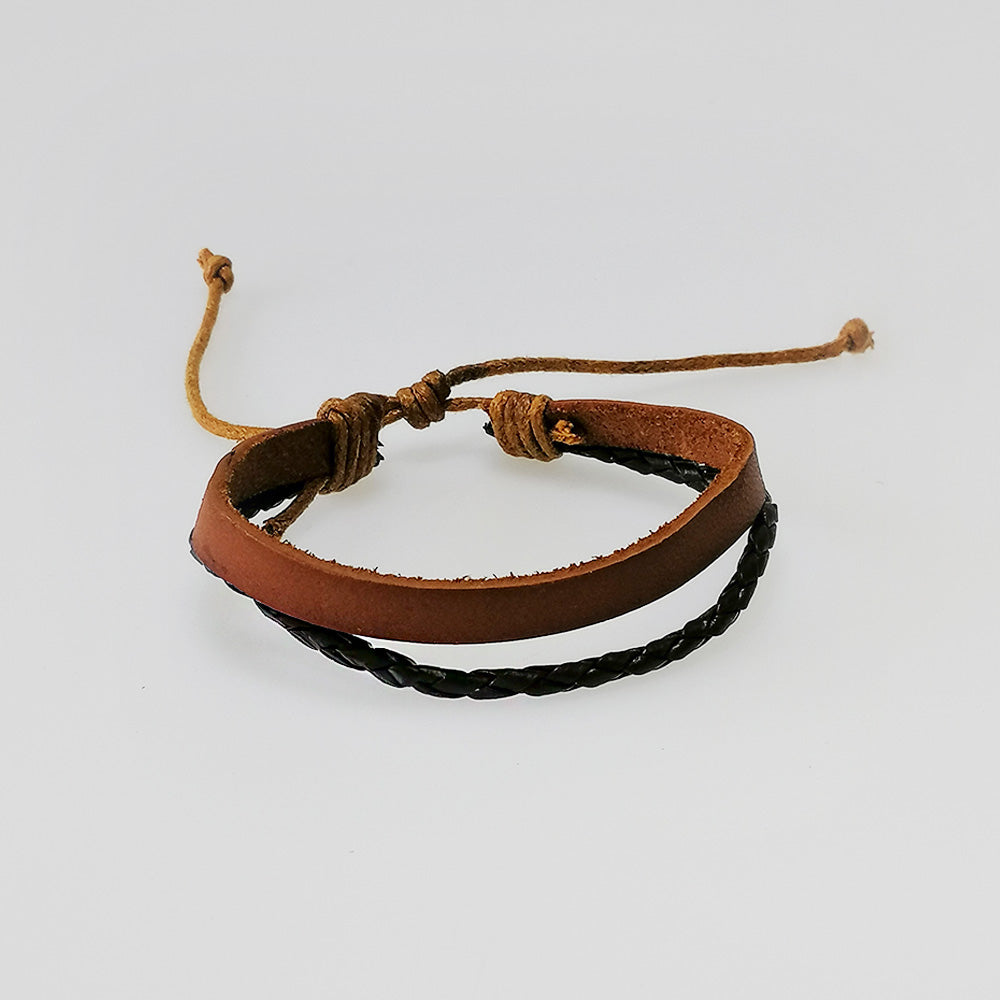 Leather Bracelet - Brown 2pc