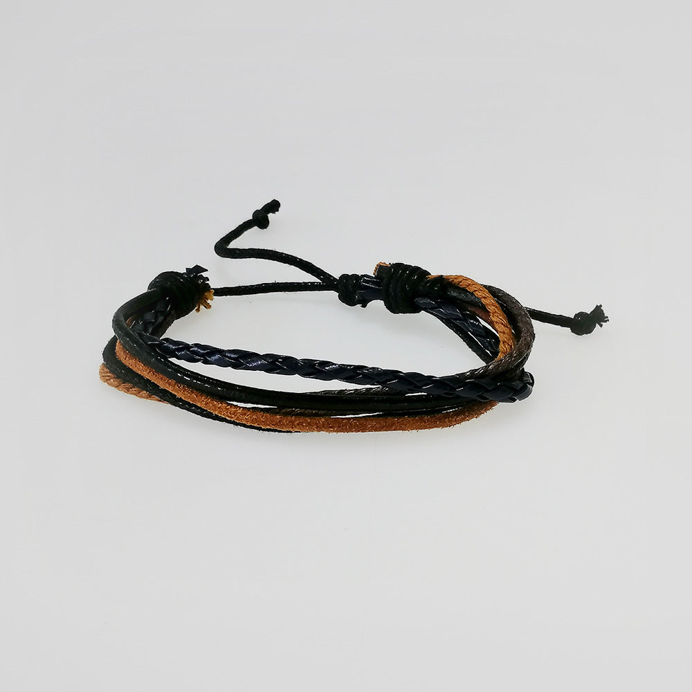 Leather Bracelet - Brown 5pc