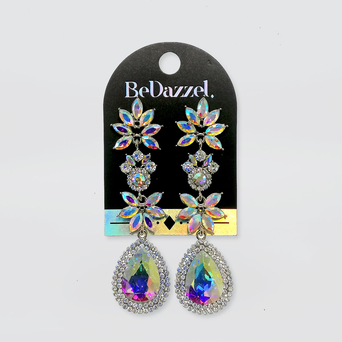 Bedazzel 'Long Petal & Diamante' Earrings