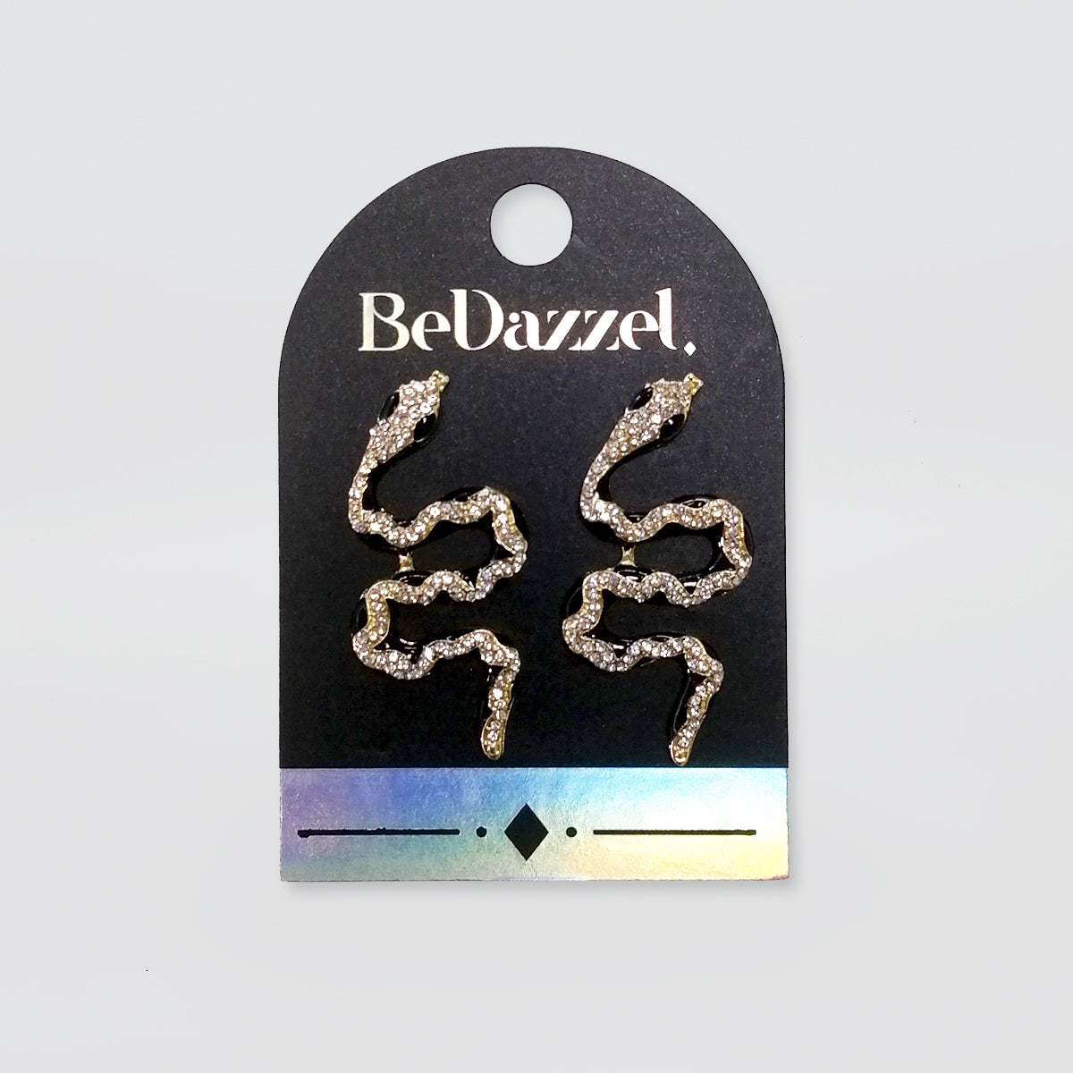 Bedazzel 'Black & Diamante Snake' Earrings