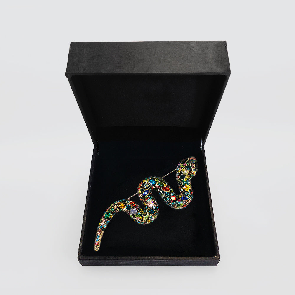 Multi-Coloured Snake Brooch