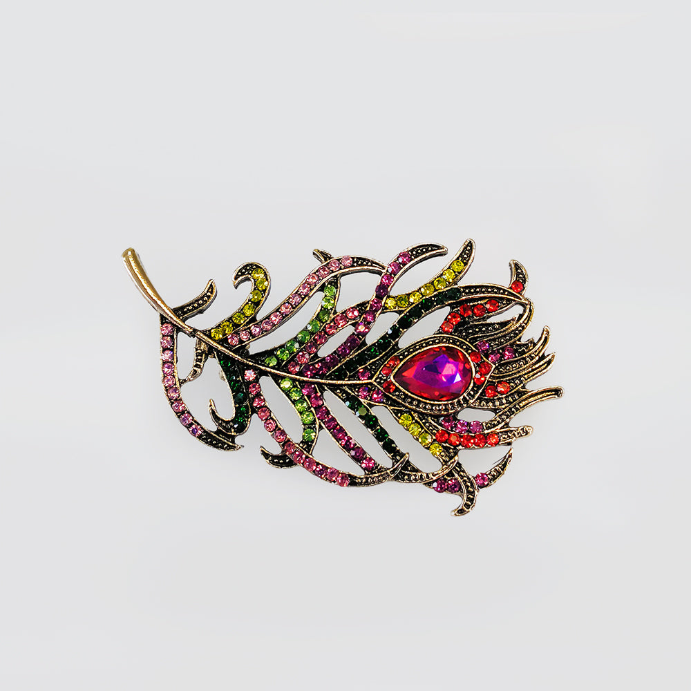 Diamante Frond Brooch