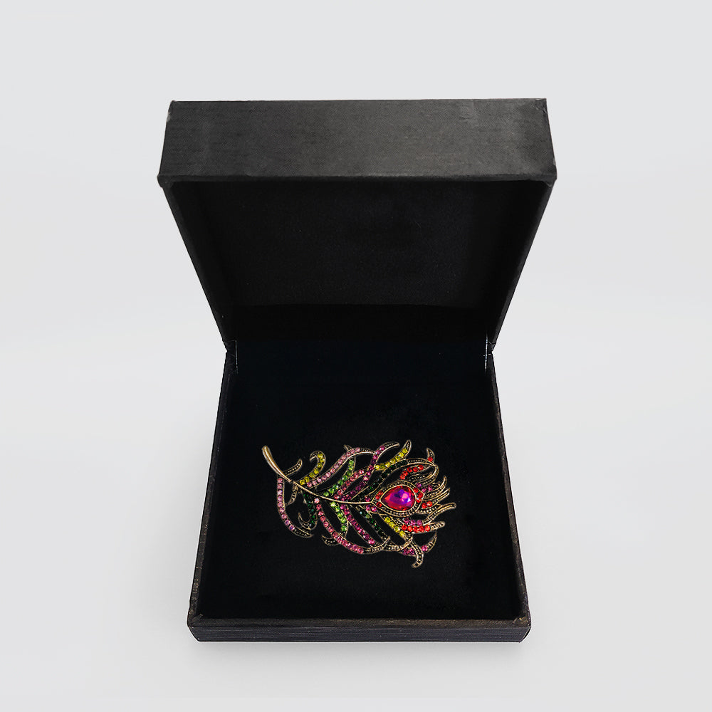 Diamante Frond Brooch