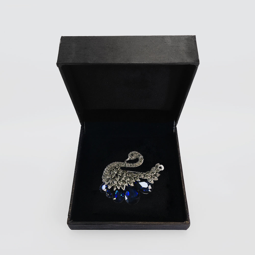 Diamante 'Crying Swan' Brooch