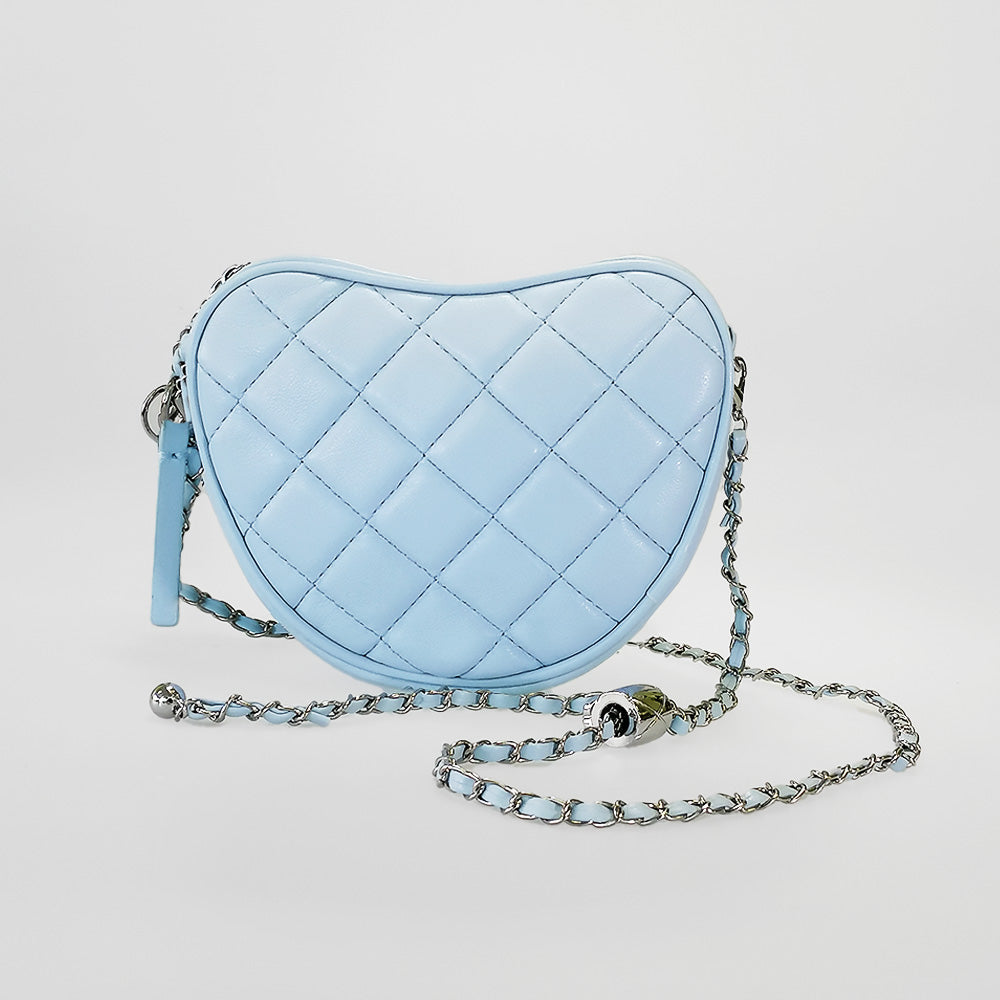 Heart Shaped 'Quilted' Shoulder Purses