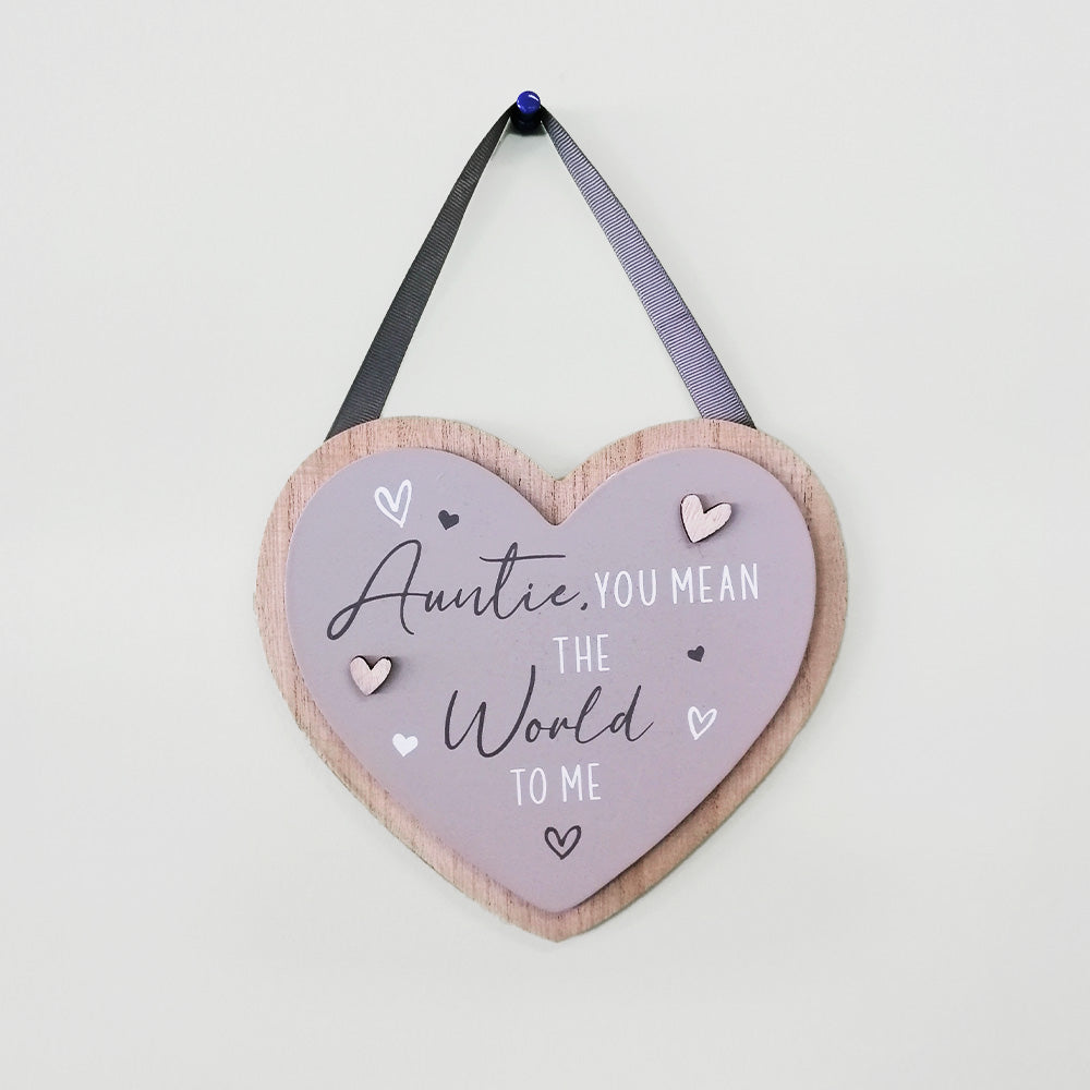 Heart Plaque - 'Auntie'