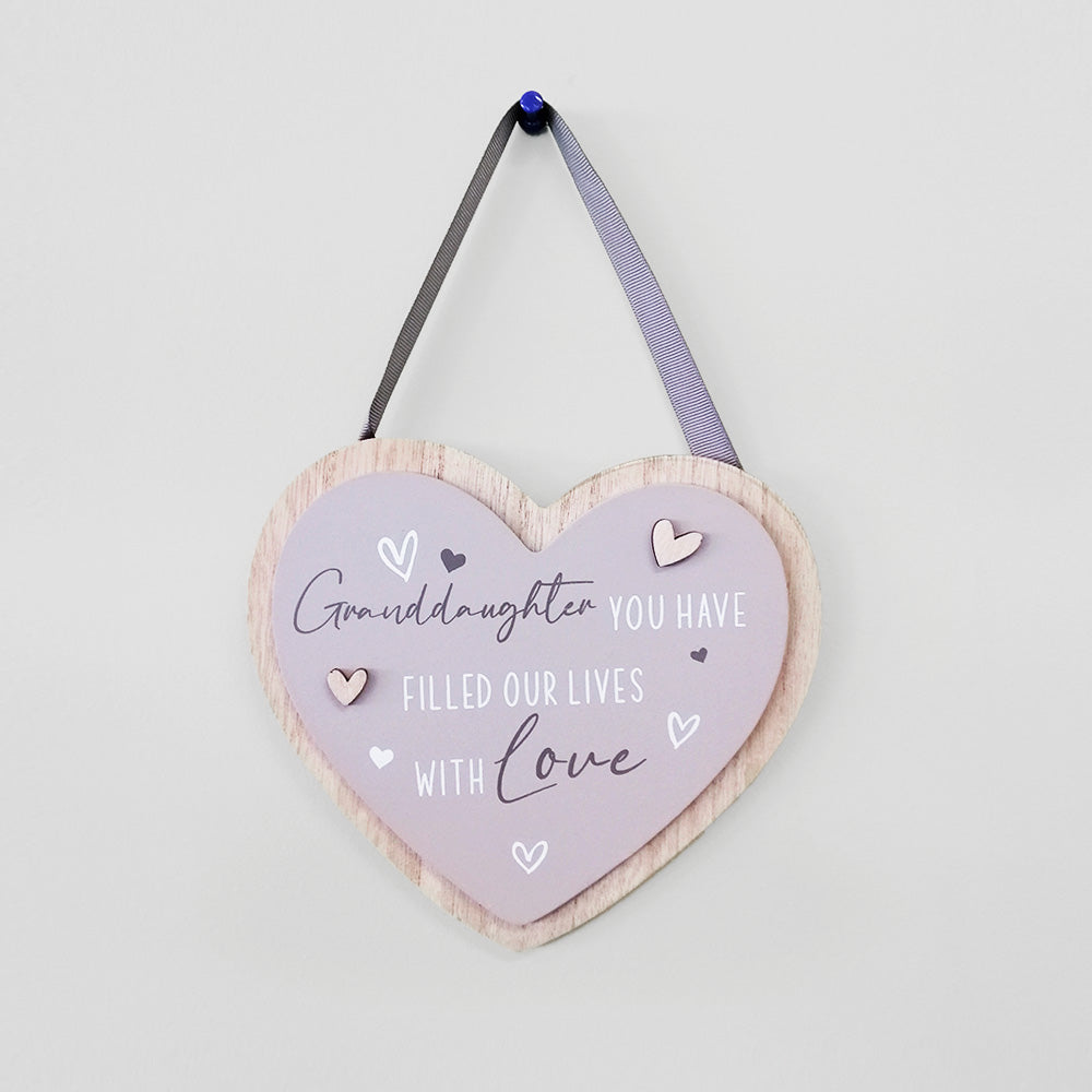 Heart Plaque - 'Granddaughter'