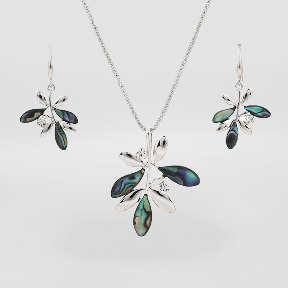 Paua Leaves Necklace Set