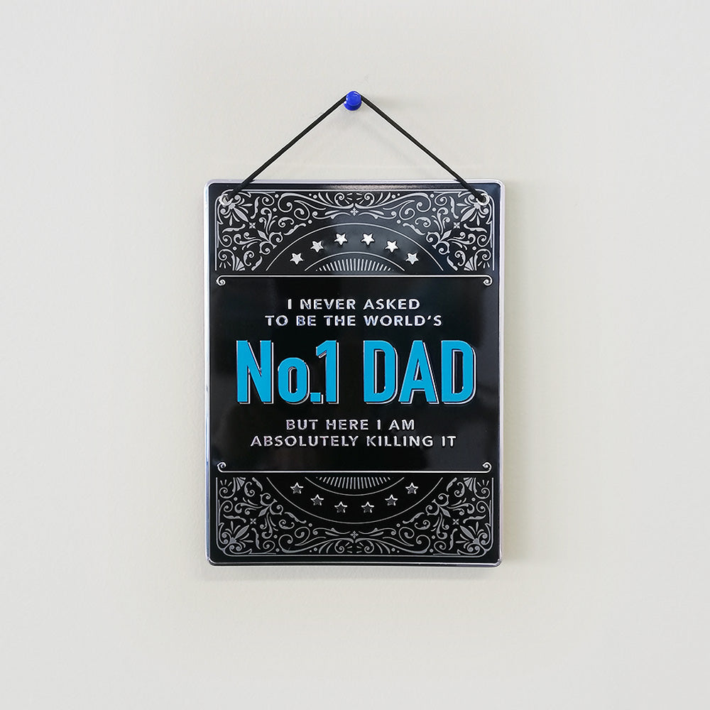 Number 1 Dad' Metal Man Cave Sign