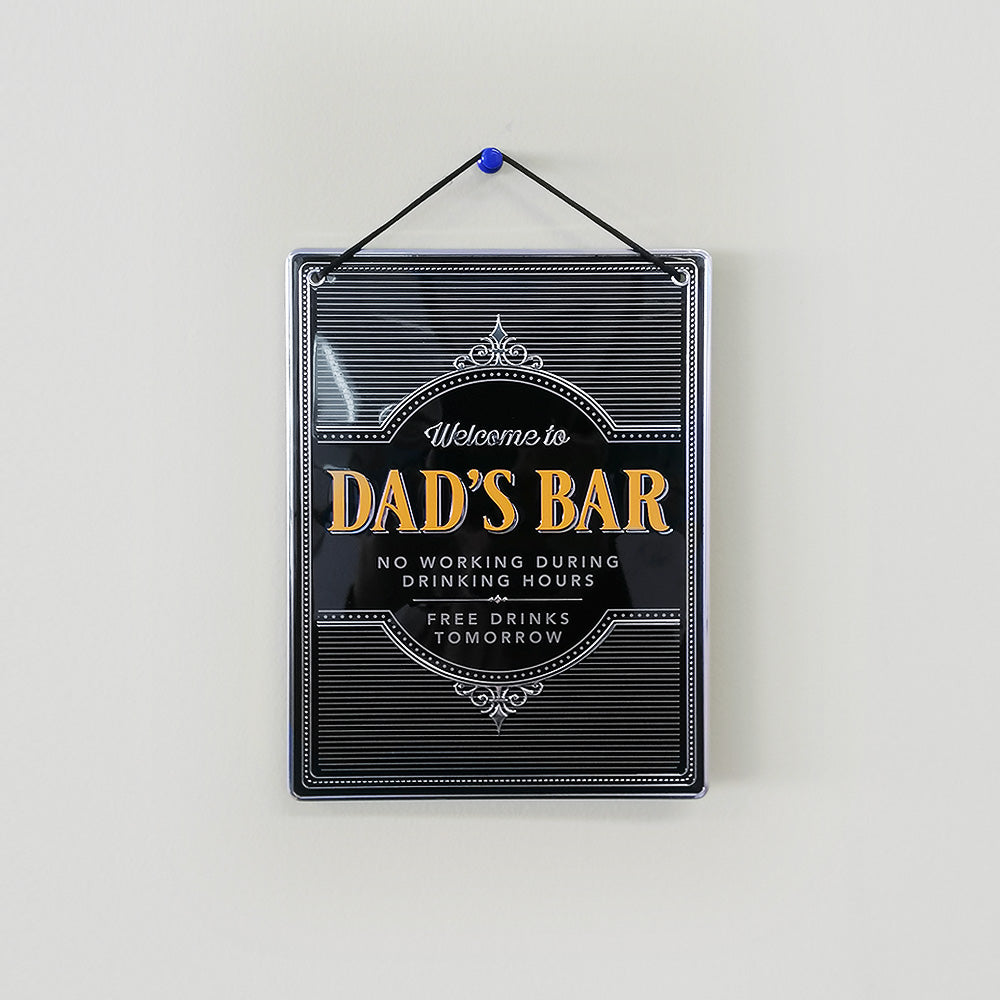 Dad's Bar' Metal Man Cave Sign