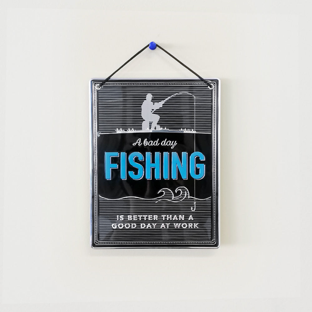 Fishing' Metal Man Cave Sign