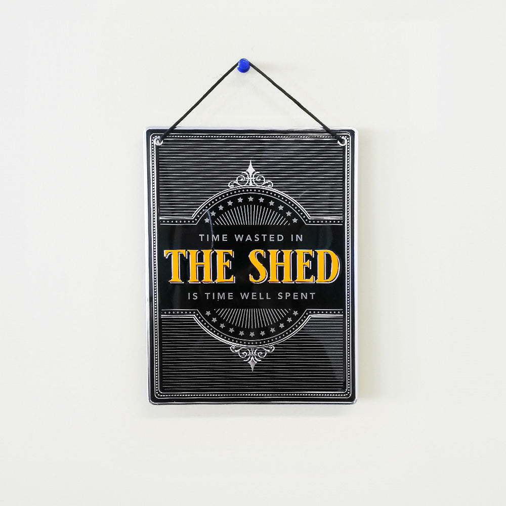 The Shed' Metal Man Cave Sign