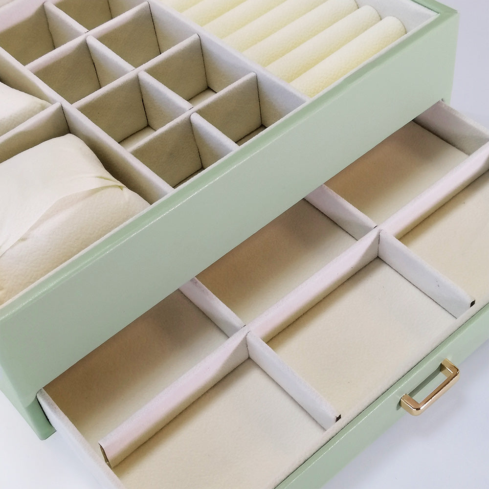 Two Tier With Gold Latches Jewellery Boxes