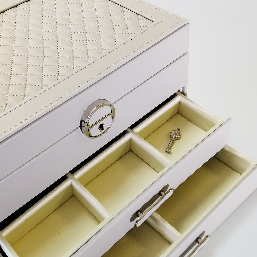 Three Tier Jewellery Boxes With Quilt Tops