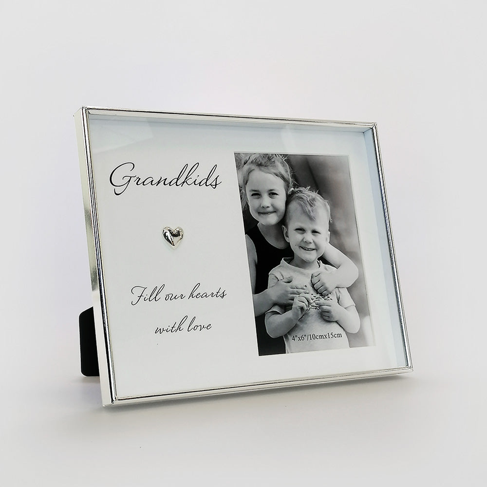 Silver frame W/ Heart - Grandkids