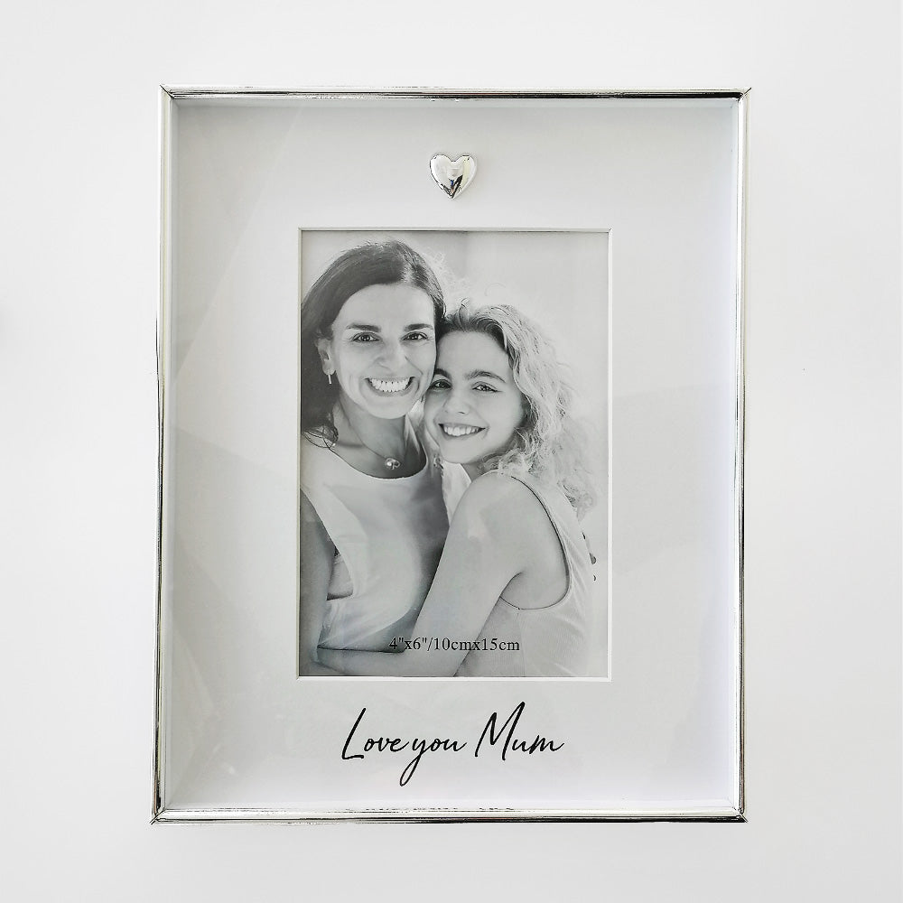 Silver frame W/ Heart - Mum