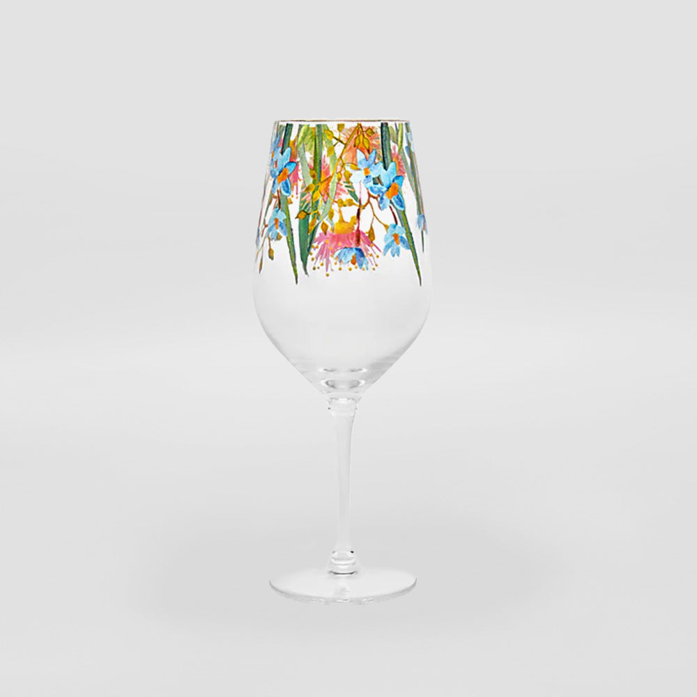 Eucalyptus Bloom Wine Glasses Set/4