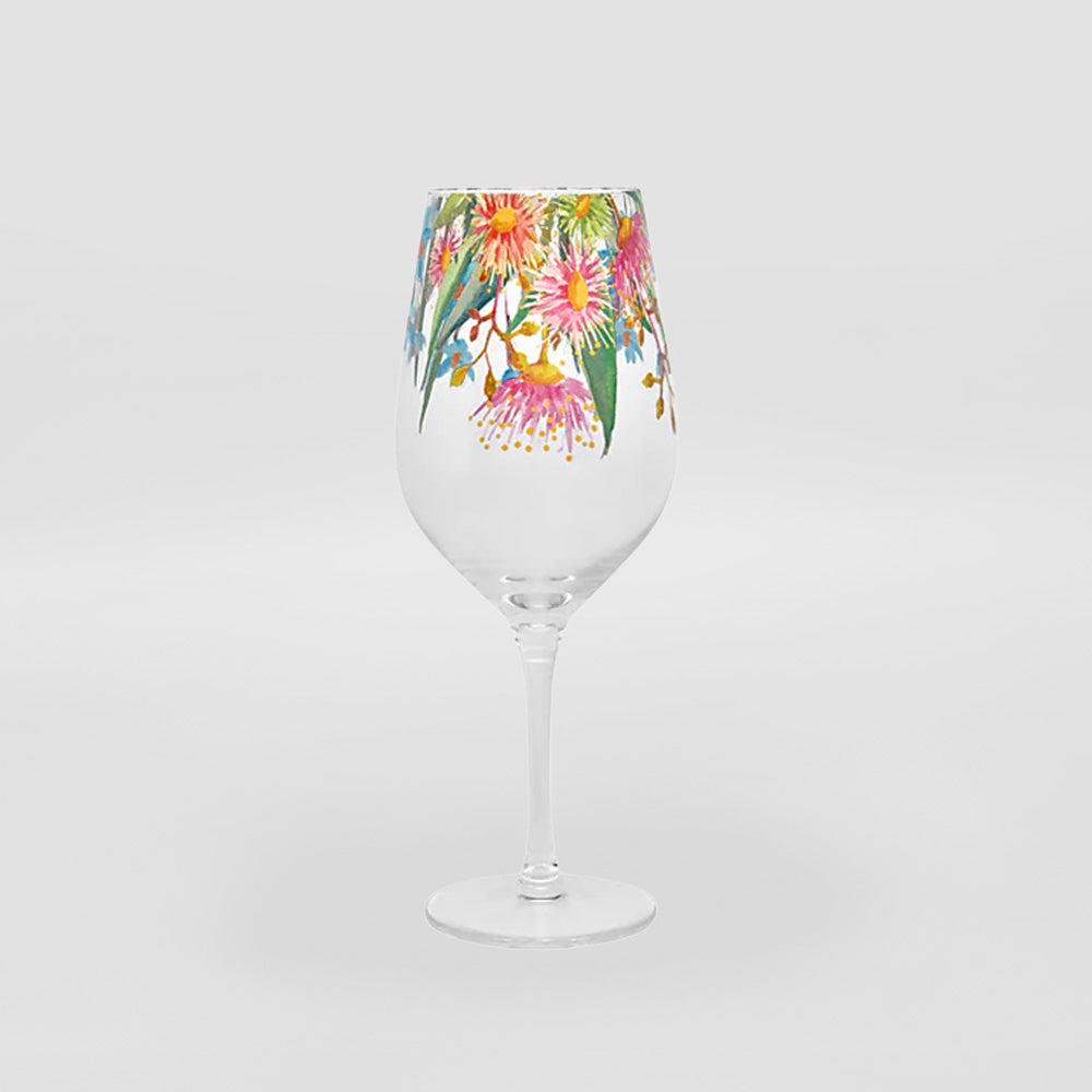 Eucalyptus Bloom Wine Glasses Set/4