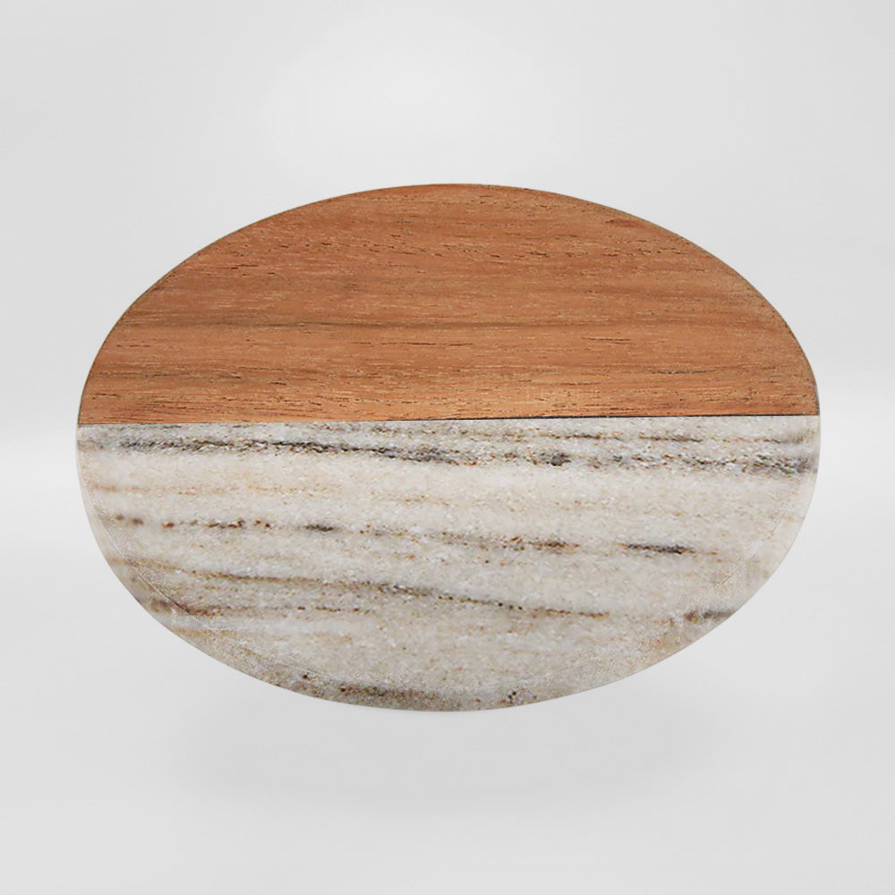 Round Marble & Acacia Coasters