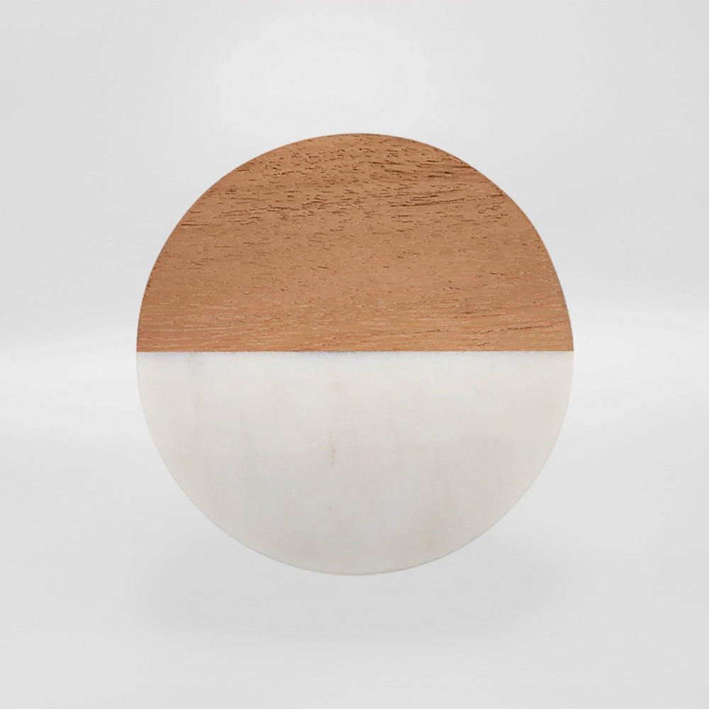 Round Marble & Acacia Coasters