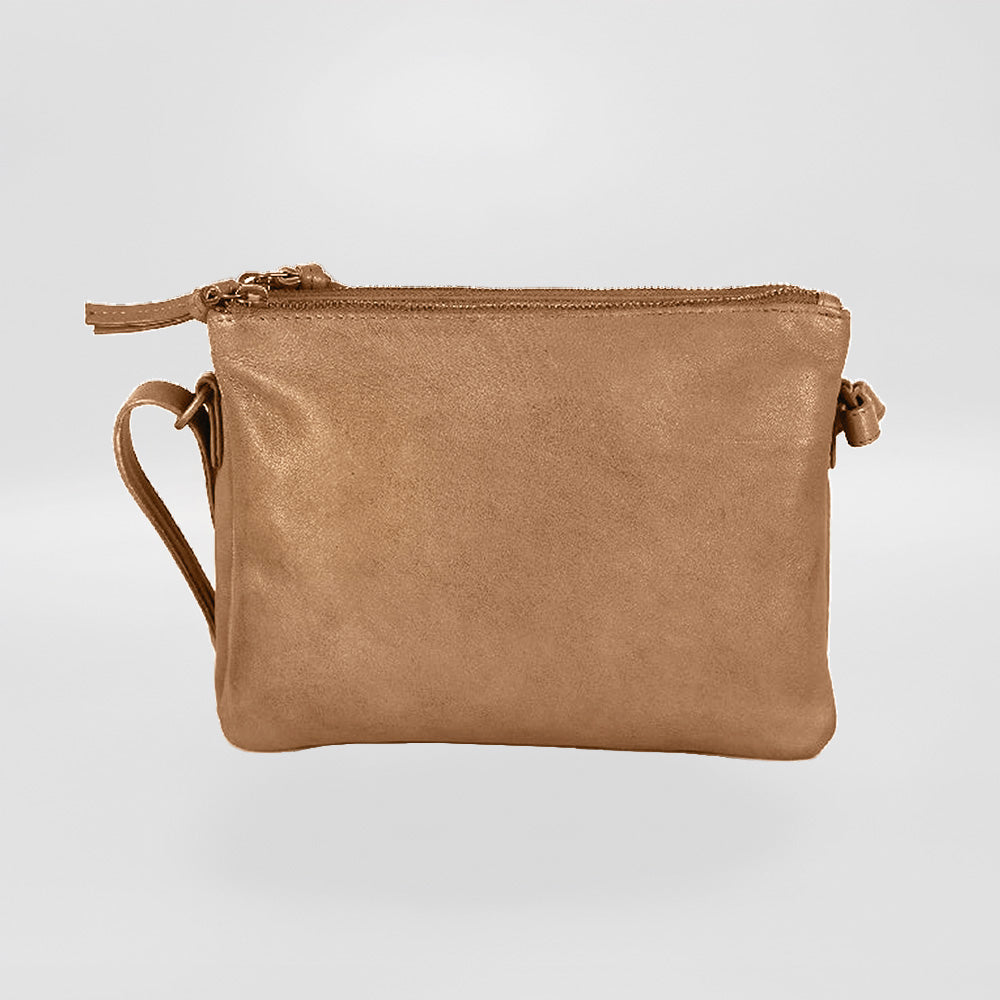 In Leatherz - Leather Zip-Top Shoulder Purse