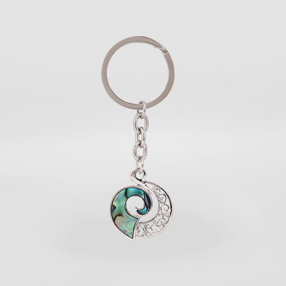 Koru Paua S/Steel Keyring