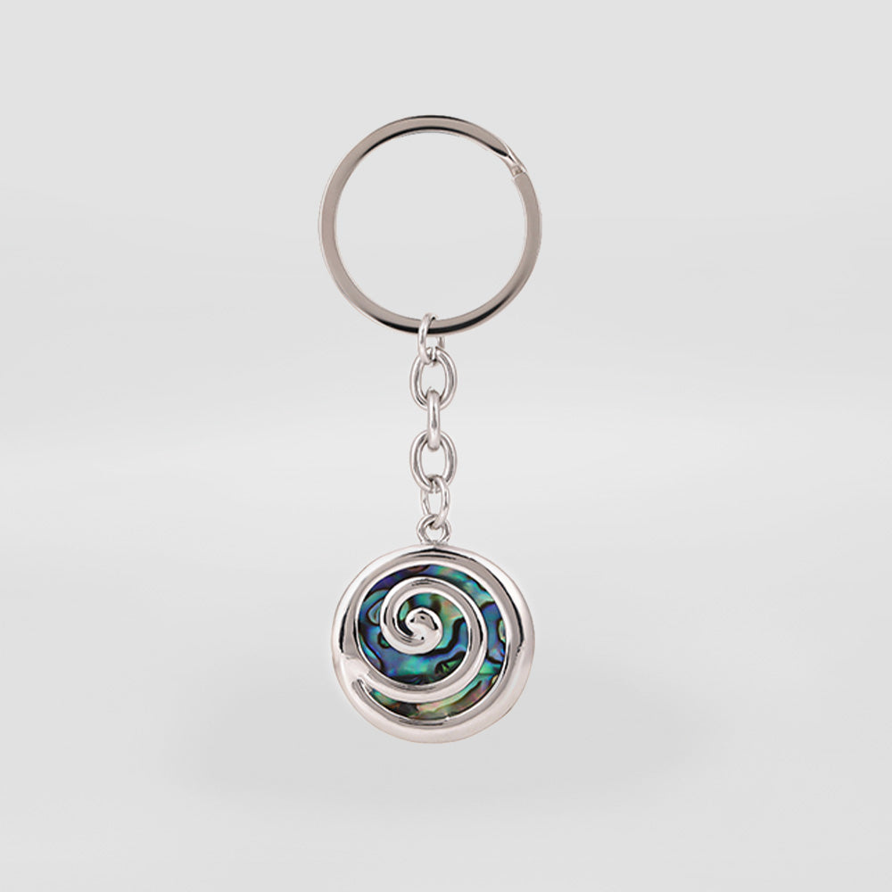 Paua Koru S/Steel Keyring