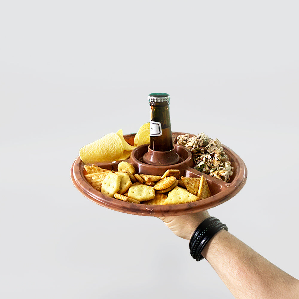 Beer Holder Snack Plates - Set/4