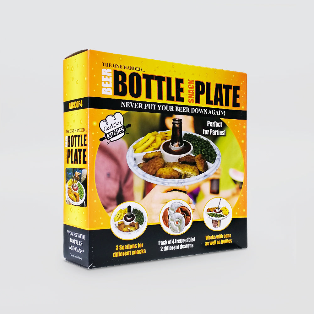 Beer Holder Snack Plates - Set/4