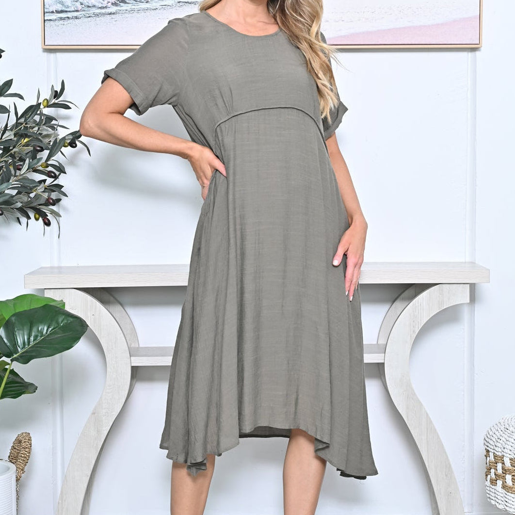 A-Line Layered Midi Dress