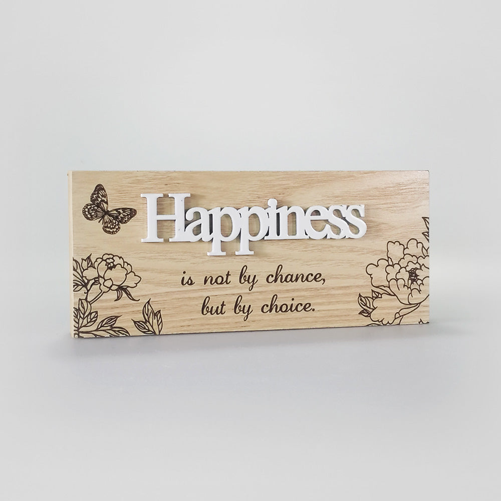 Butterfly Block Sign - 'Happiness'