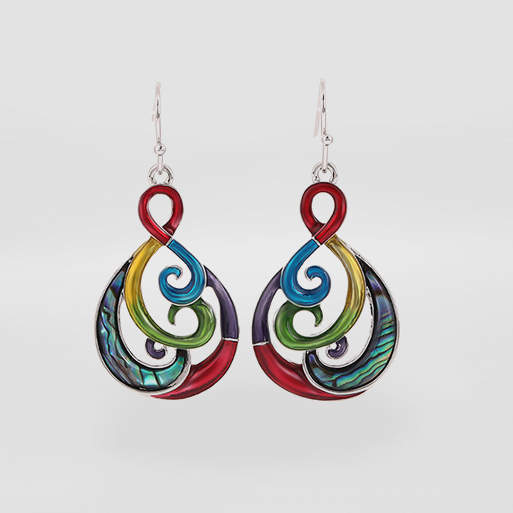 Paua Multicolour Twist Earrings