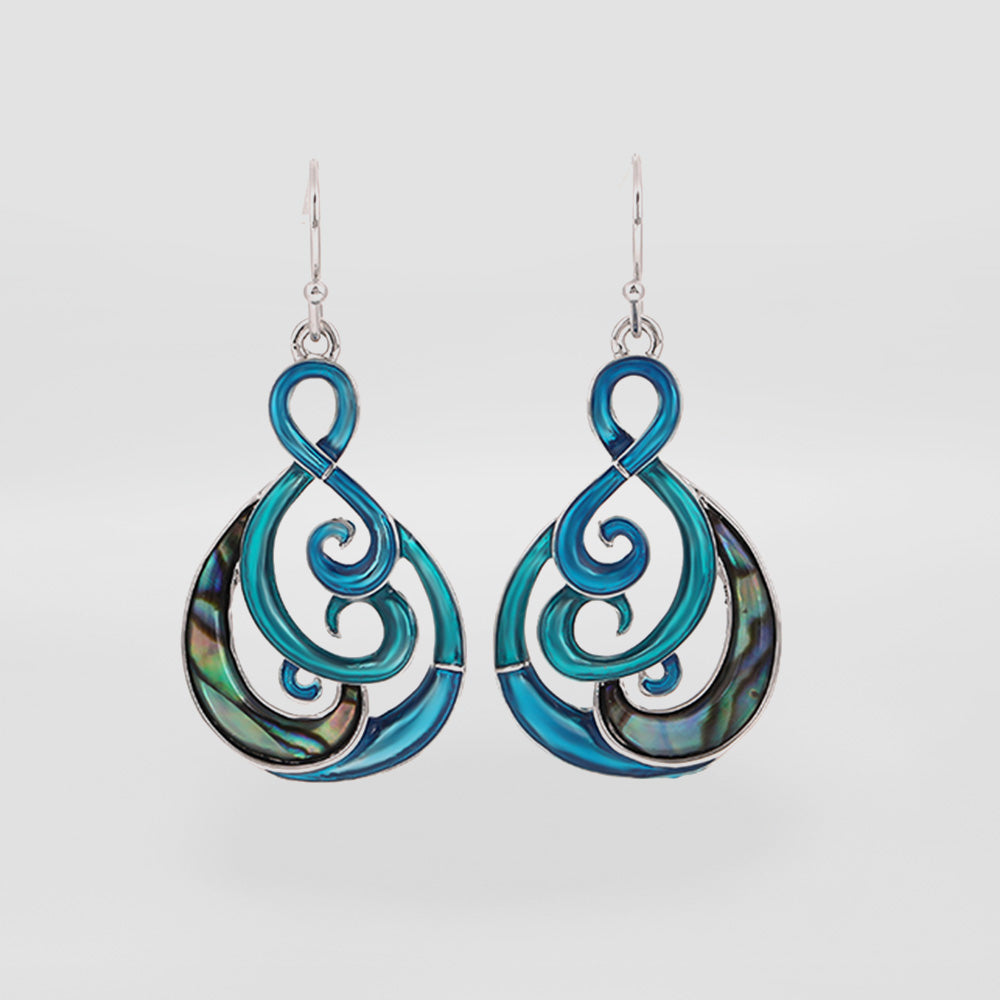 Paua Blue Twist Earrings