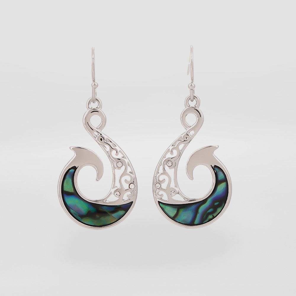 Paua Fish Hook Earrings