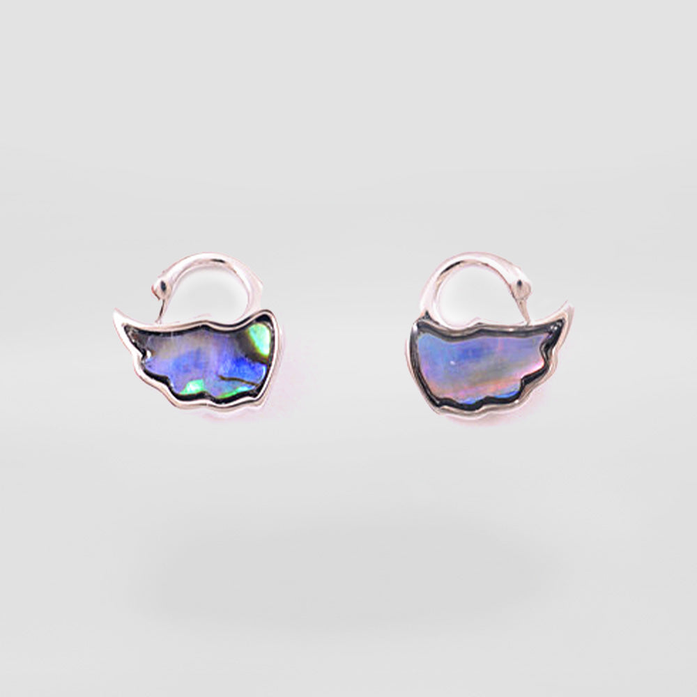 Paua Swan Stud Earrings