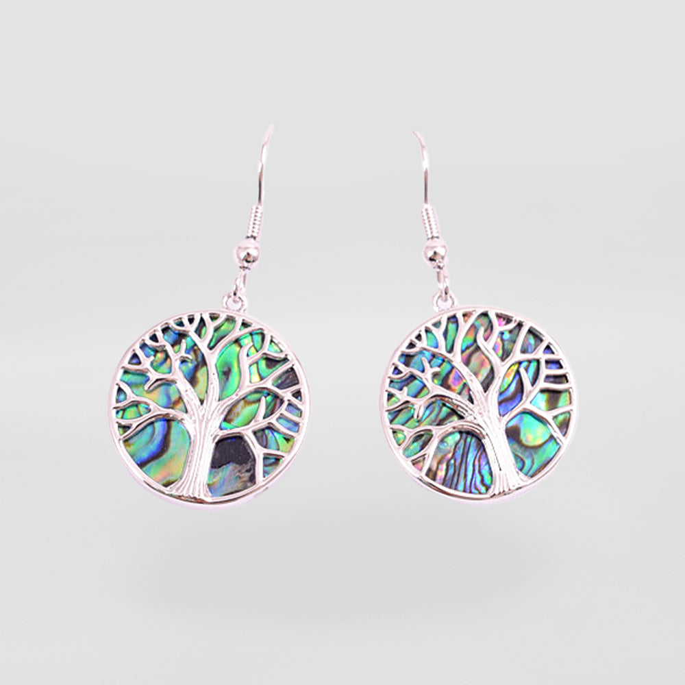 Paua 'Tree Of Life' Earrings