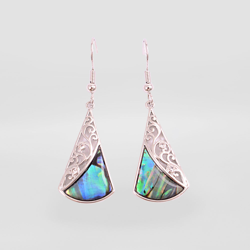 Paua Rhodium 'Waterdrop' Earrings