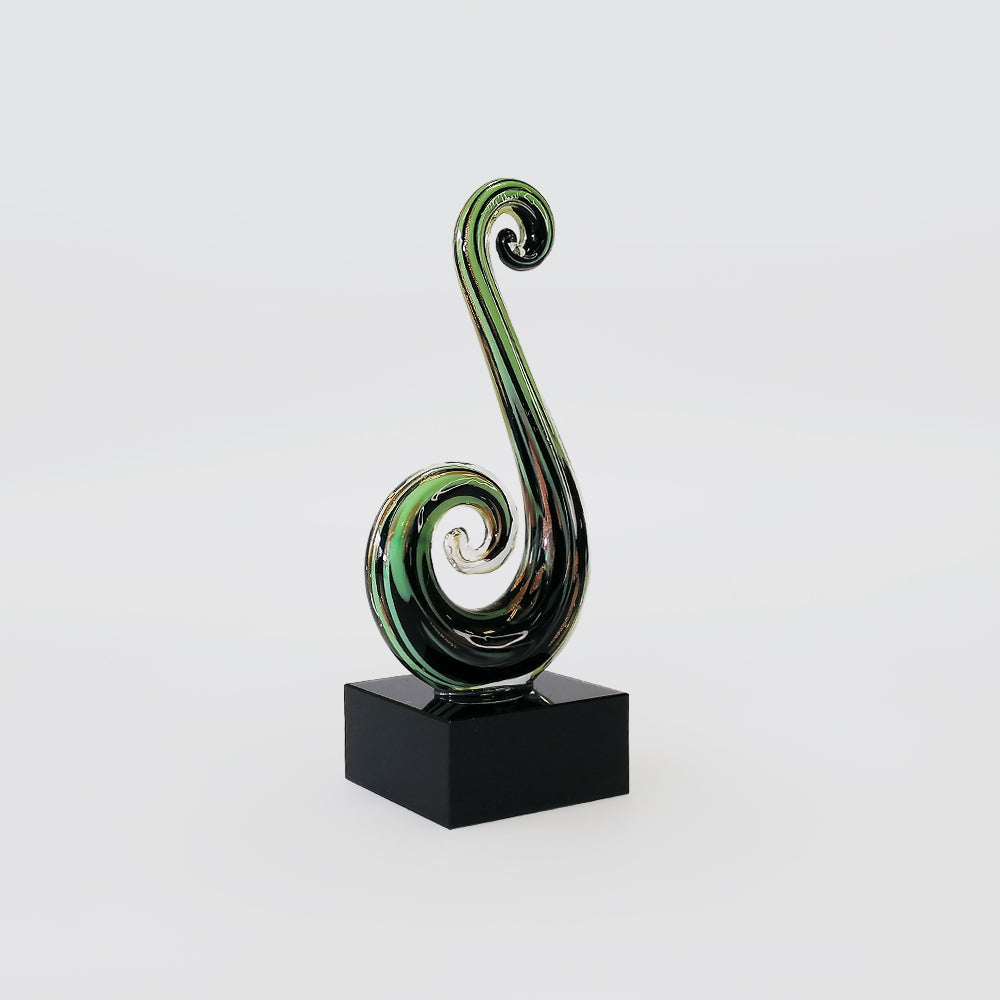 Paua Look Glass Koru - 11cm