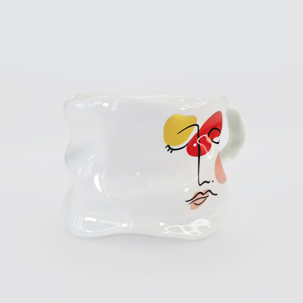 Crumple Mug W/ Face