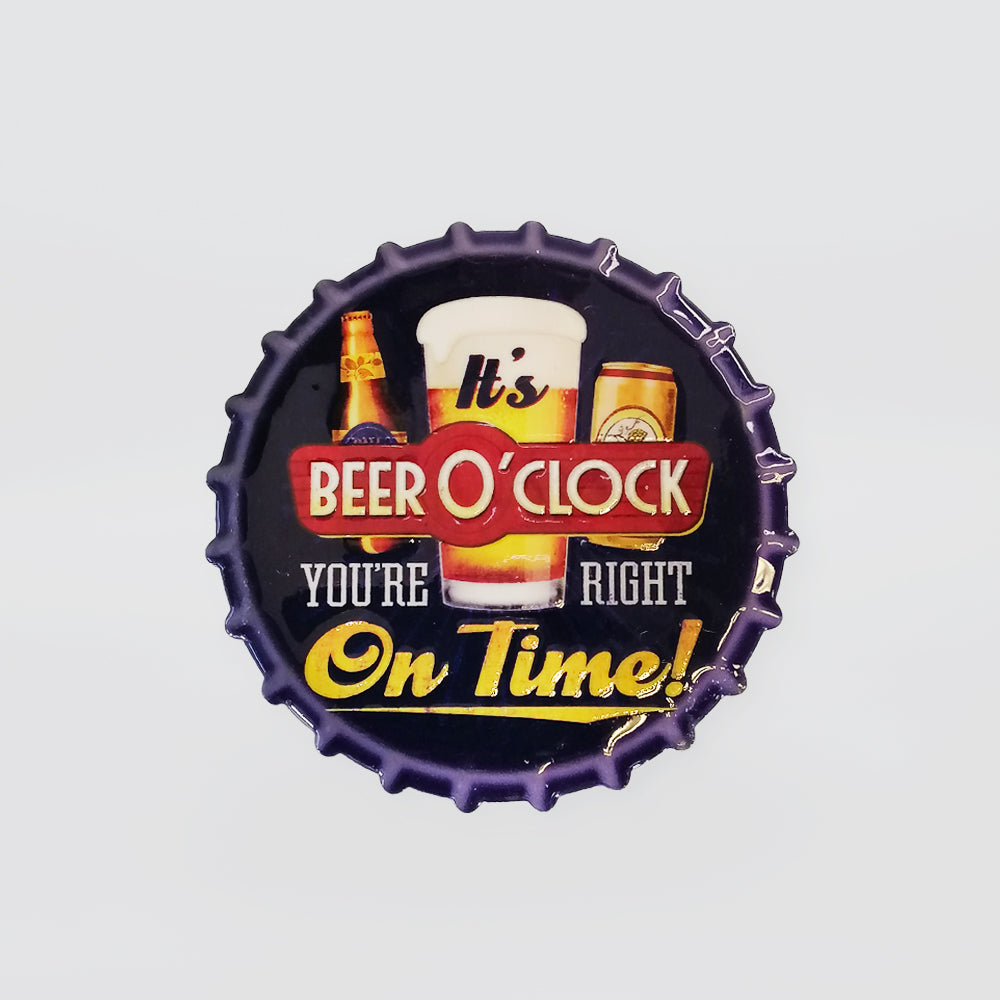 Bottle Top Magnet - 'Beer O'Clock'