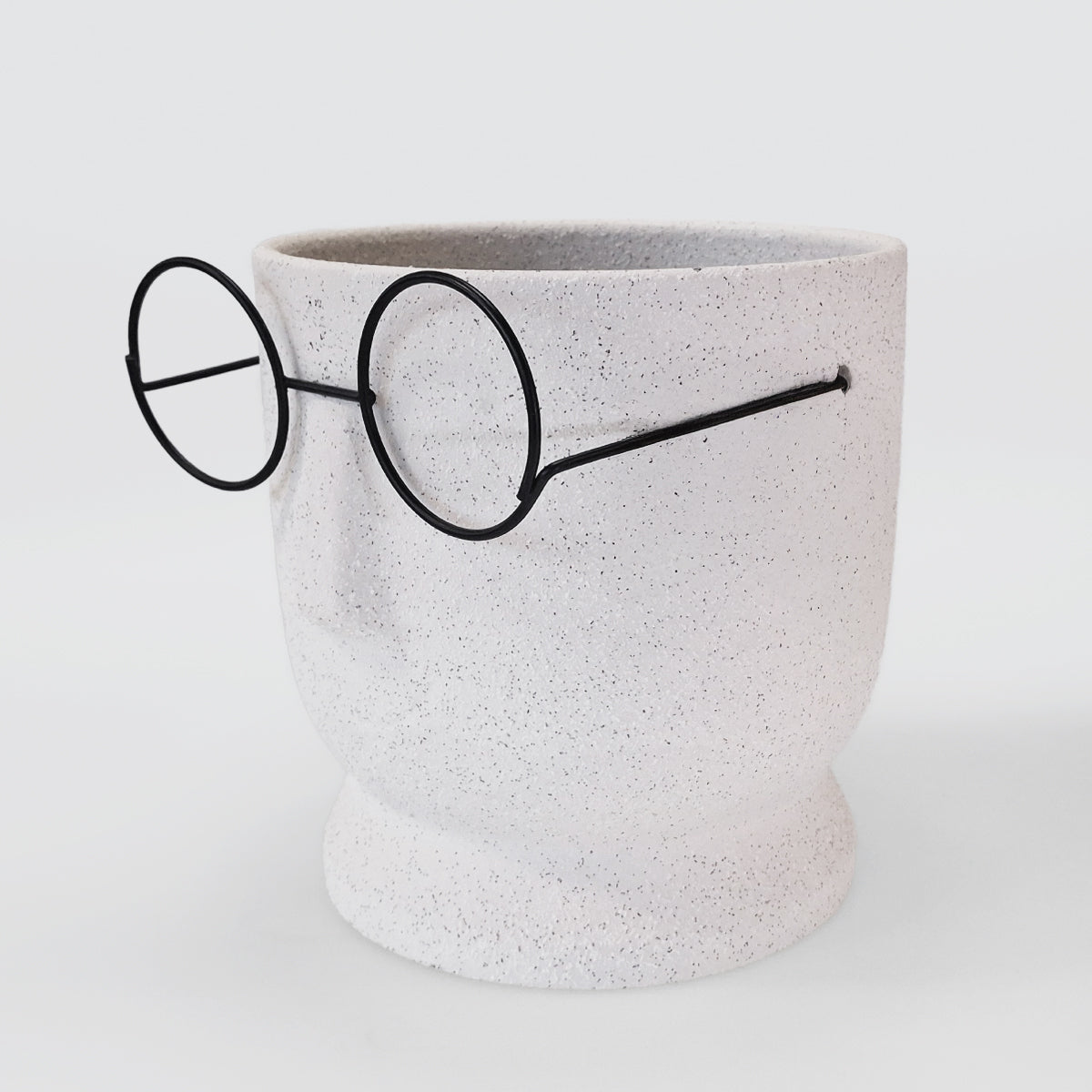 Ceramic Planter Head With Glasses