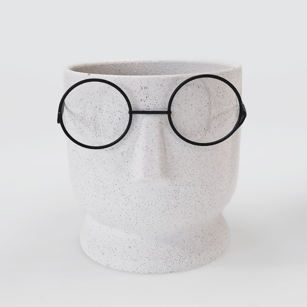 Ceramic Planter Head With Glasses