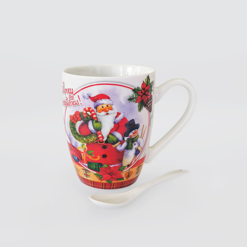 Gift Boxed Christmas Santa Mug W/ Spoon