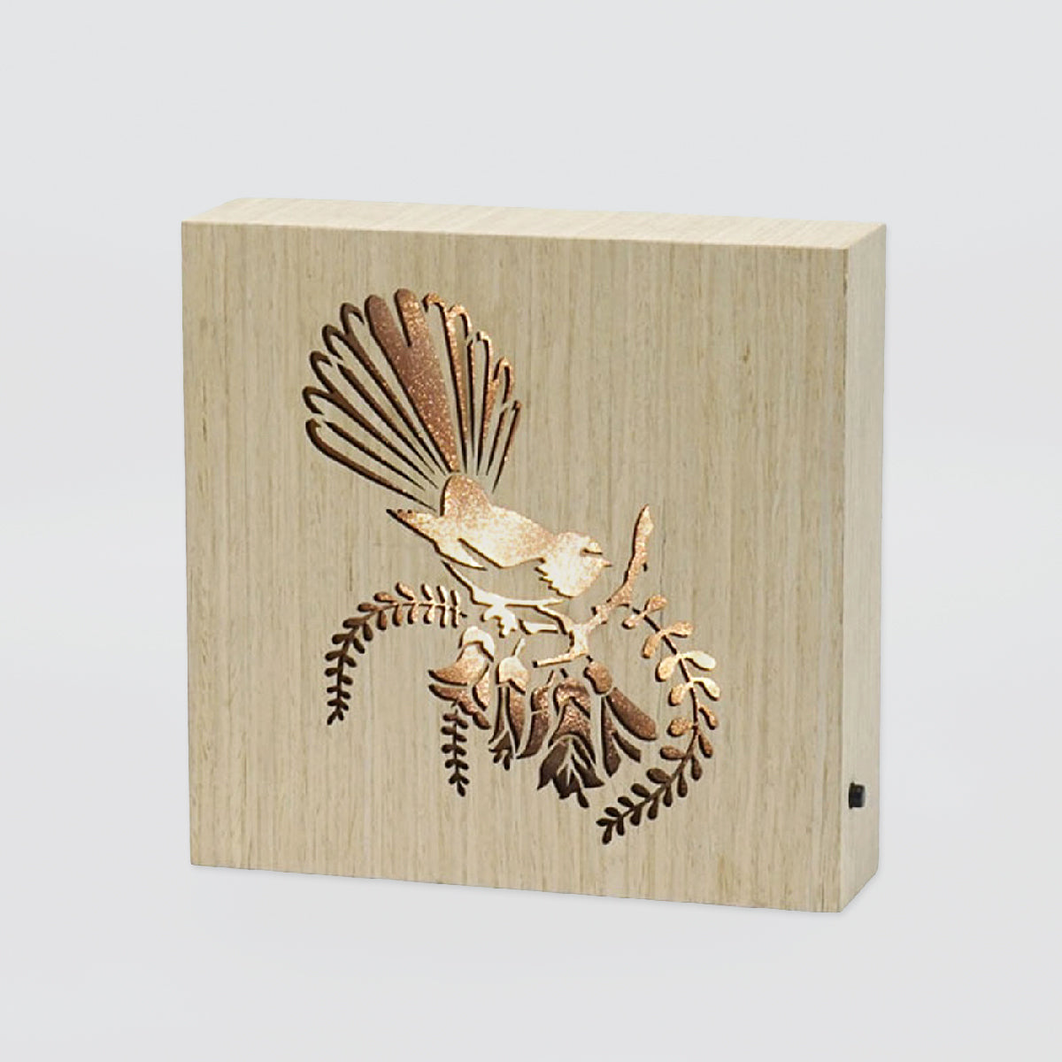 LED Block - 'Fantail On Kowhai'